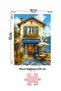 3 Pieces 1000 Piece Puzzle - Girl's Tower Residence and a Bike and a Blue Door Coffee Shop by the Sea - 4