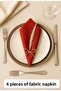 4 Pcs 40×40 cm 100% Cotton Fabric Napkin Red