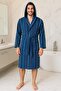 100% Cotton Men's Yarn Dyed Striped Velvet Bathrobe - 3