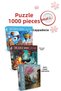 3 Pieces 1000 Piece Puzzle - Girl Tower Memories and Cappadocia and Fire and Water