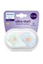 Suzetă Ultra Start Philips Avent Scf075/04, 0-2 Months, Orthodontic, 2 Pcs, Green-Blue with Model