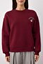 Bordo Animal Nakışlı Regular/Normal Kalıp Kalın İçi Polarlı Örme Sweatshirt TWOAW24SW00196 - 3