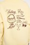 Teen Açık Sarı Sırt Baskılı Oversize Kalıp Kalın İçi Polarlı Örme Sweatshirt TWOAW26SW00192 - 5