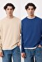 Navy Blue-Stone 2 Pack Oversize/Loose Fit Fleece Inside/Warm Sweatshirt Tmnaw24Sw00001