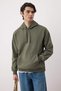 Khaki Oversize/Loose Fit Hooded Fleece Inside/Warm Floral Printed Sweatshirt Tmnaw22Sw1651 - 2