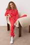 Red 100% Cotton Heart Tshirt-Pants Knitted Pajamas Set Thmaw24Pt00124