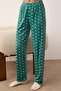 Yeşil Kar Tanesi Desenli Penguen Nakışlı Örme Pijama Takımı THMAW26PT00194 - 3