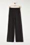 Siyah Biyeli Wide Leg/Geniş Paça Örme Spor Eşofman Altı THMAW26EA00001 - 5