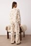 Ekru Ayıcık ve Kalp Desenli Kışlık Polar Örme Pijama Takımı THMAW26PT00150 - 4