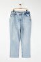Açık Mavi Paçası Kesikli Yüksek Bel Straight Fit Büyük Beden Jeans TBBAW26CJ00039 - 5