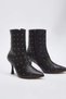 Black Trock Pointed Toe Women's 8 cm Thin Heeled Ankle Boots Takaw26Bo00057 - 4