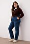 Mavi Yüksel Bel Beli Lastikli Büyük Beden Mom Fit Jeans TBBAW26CJ00020 - 2