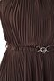 Kahverengi Bodycon Maxi Boy Şifon Dokuma Büyük Beden Elbise TBBSS25AH00252 - 6