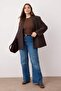 Mavi Yüksek Bel Paçası Kesikli Straight Fit Denim Büyük Beden Jeans TBBAW26CJ00033