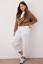 Beyaz Yüksek Bel Büyük Beden Baggy Jeans TBBAW26CJ00046 - 3
