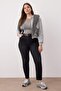 Antrasit Yüksek Bel Esnek Büyük Beden Skinny Jeans TBBAW26CJ00035