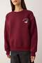 Bordo*001 Animal Nakışlı Regular/Normal Kalıp Kalın İçi Polarlı Örme Sweatshirt TWOAW24SW00196 - 3