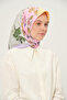 Patterned Twill Scarf 90X90 cm Non-Slip Fabric Green Lily