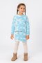 Turquoise batik pattern skirt set for girls' knitwear