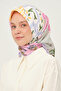 Patterned Twill Scarf 90X90 cm Non-Slip Fabric Green Lily - 5