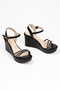 Stone Shiny Wedge Heel Women's Shoes