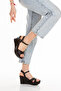 Black Cross-Band Padding Women's Sandals - 5