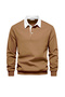Ghassy Co. Men's Retro Color Blocked Cotton Shirt Collar Sweatshirt