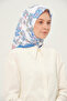Patterned Twill Scarf 90X90 cm Non-Slip Fabric Baby Blue - 2