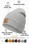 Men's Winter Leather Label Detailed Gray Melange Wool Beret