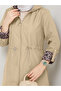 Leopard Printed Li Bondit Fabric Hooded Hijab Trench Coat with Elastic Waistband Rc1205010 - 4