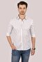 قميص رجالي أبيض كحلي مخطط Slimfit مع صندوق هدايا - 4