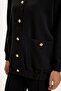Bisiket Oversize Tirko Cardigan with Collar Pockets and Gold Buttons - 8