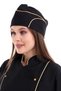 Chef Boat Cap - Black-yellow Piping - 5