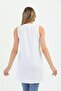 Women's White Color Lycra Crepe Fabric Zero Sleeve Underwear Short Dress - 4