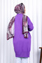 Dark Lilac Crew Neck Mercerized Loose Knitwear Tunic - 4