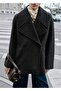 Maxi wool coat with flap