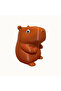 Capybara Design Pen Holder – Cute Moving Eyes Desktop Organizer Brown - 3