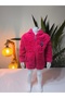 Girl's Plush Fleece Cardigan Hooded Zippered Pocket Pink White Black Purple ! !! Narrow Mold - 7