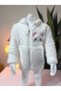 Girl's Plush Fleece Cardigan Hooded Zippered Pocket Pink White Black Purple Dusty Rose ! ! !Dar Kalıp - 3