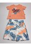 Kids Unisex Girls Boys Shorts Bottom Top Set Nursery 100% Cotton Casual Style Design Premium, Orange - 8