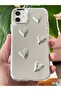 For iPhone 11 Case Mirrored Silver 3D Heart Pattern Shock Absorbing Silicone Cover - 7