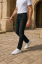 Premium High Quality Men's Classic 5-Pocket High Waist Regular Fit Stretchy Pipe Leg Trousers Dark Green - 5