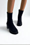 Black Nubuck Thick Heeled Women's Boots P8023 - 4