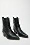 Black Women's Genuine Leather Western Cowboy Boots – Pointed Toe Heels