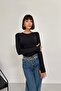 Finger-Through Modal Fabric Long Sleeve Crew Neck Stretchy Women's Bodysuit - 5