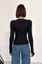 Finger-Through Modal Fabric Long Sleeve Crew Neck Stretchy Women's Bodysuit - 7
