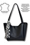 Women's Scarf-Zipper Shopper Hand and Shoulder Bag