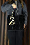 Black Genuine Cowhide Suede Large Size Daily Shoulder Bag with Magnetic Closure, Zippered Inner Pocket and Strap