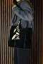Black Genuine Cowhide Suede Large Size Daily Shoulder Bag with Magnetic Closure, Zippered Inner Pocket and Strap - 5