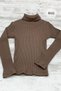 Girl Child 5-14 Years Turtleneck Ribbed Knit Bodysuit 3098 Brown